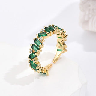 EMERALD BAGUETTE RING (ADJUSTABLE)