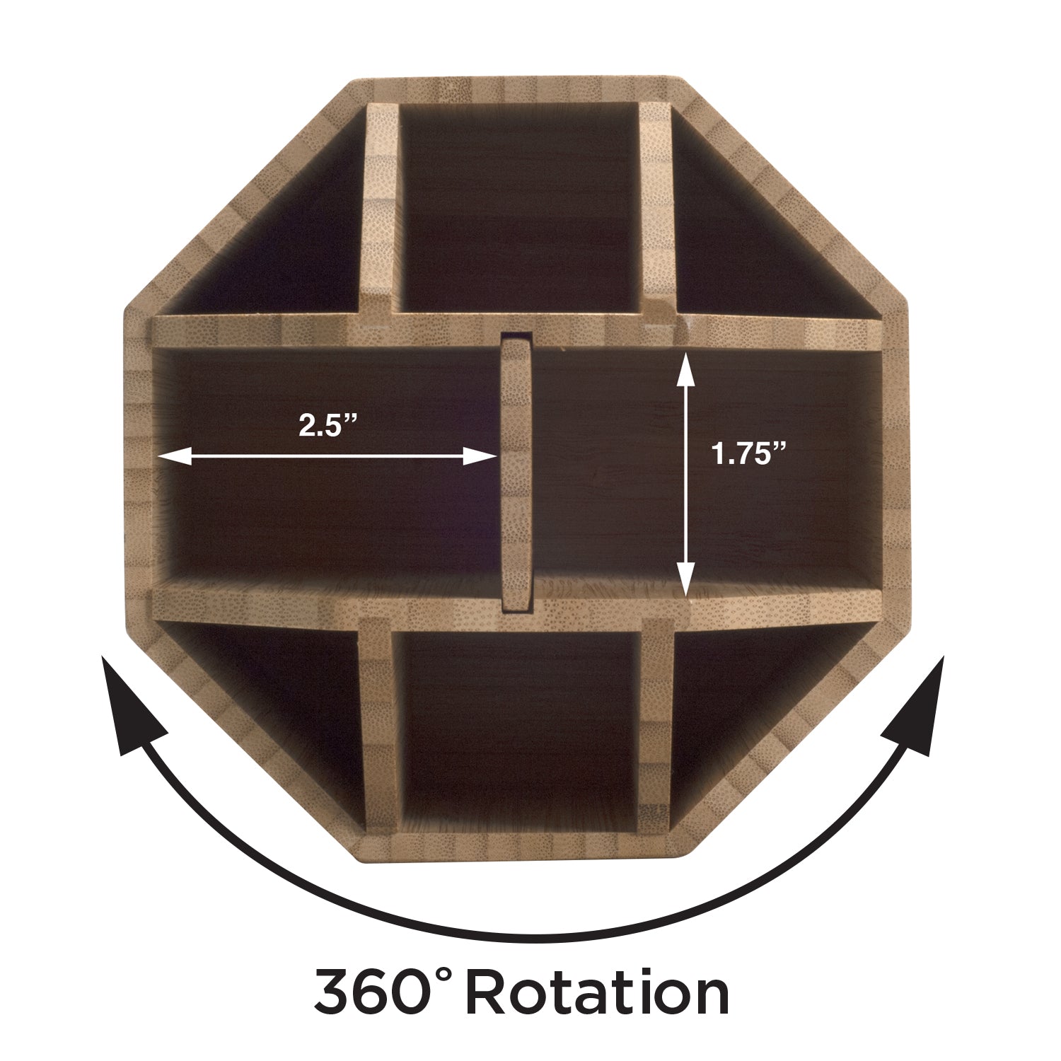 Bamboo Rotating Multi Purpose Utensil Holder (UPDATED 7 INCH MODEL)