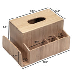 Bamboo Tissue Box Holder & Tablet Stand