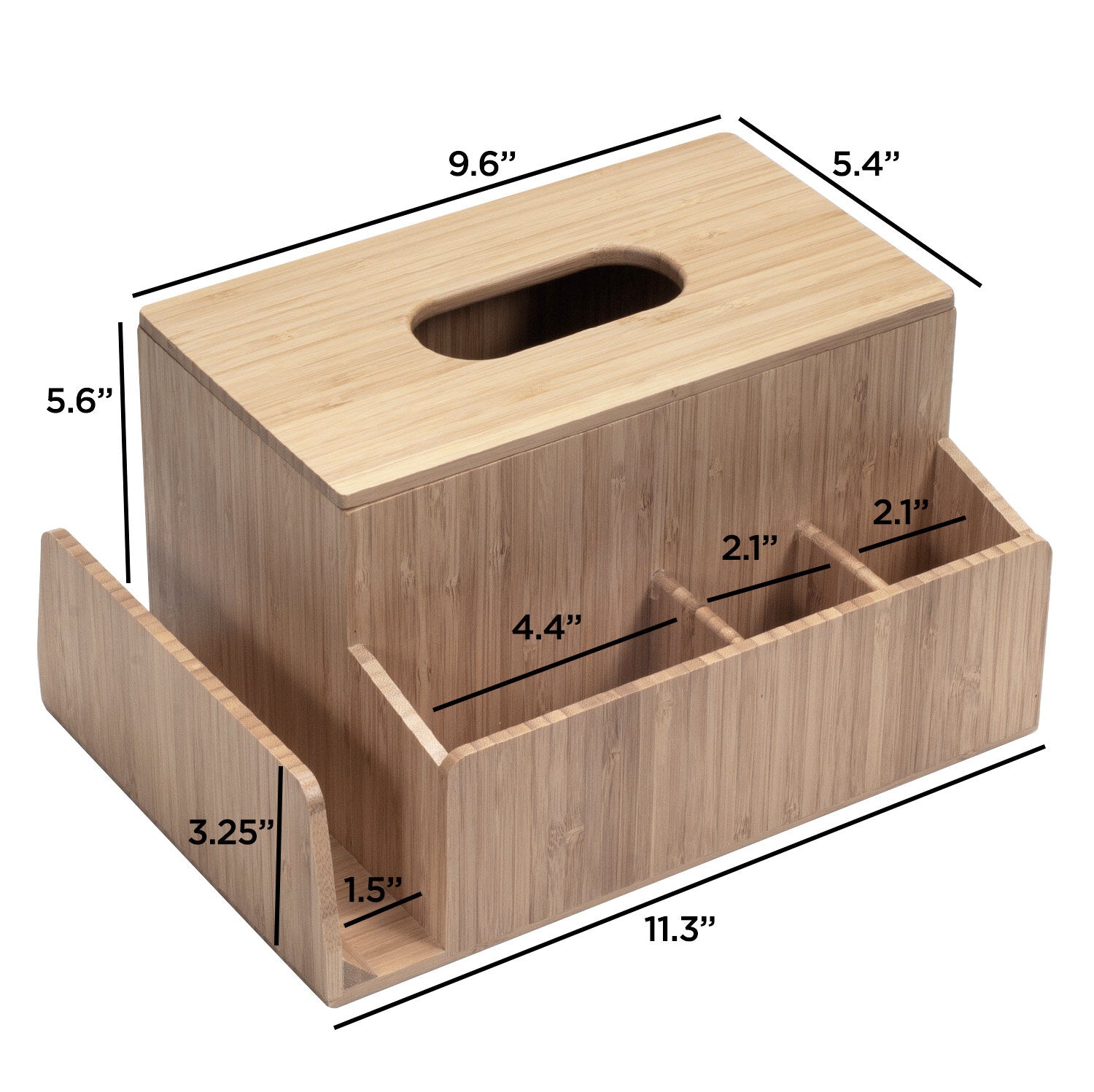Bamboo Tissue Box Holder & Tablet Stand