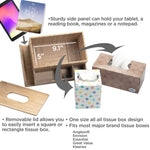 Bamboo Tissue Box Holder & Tablet Stand