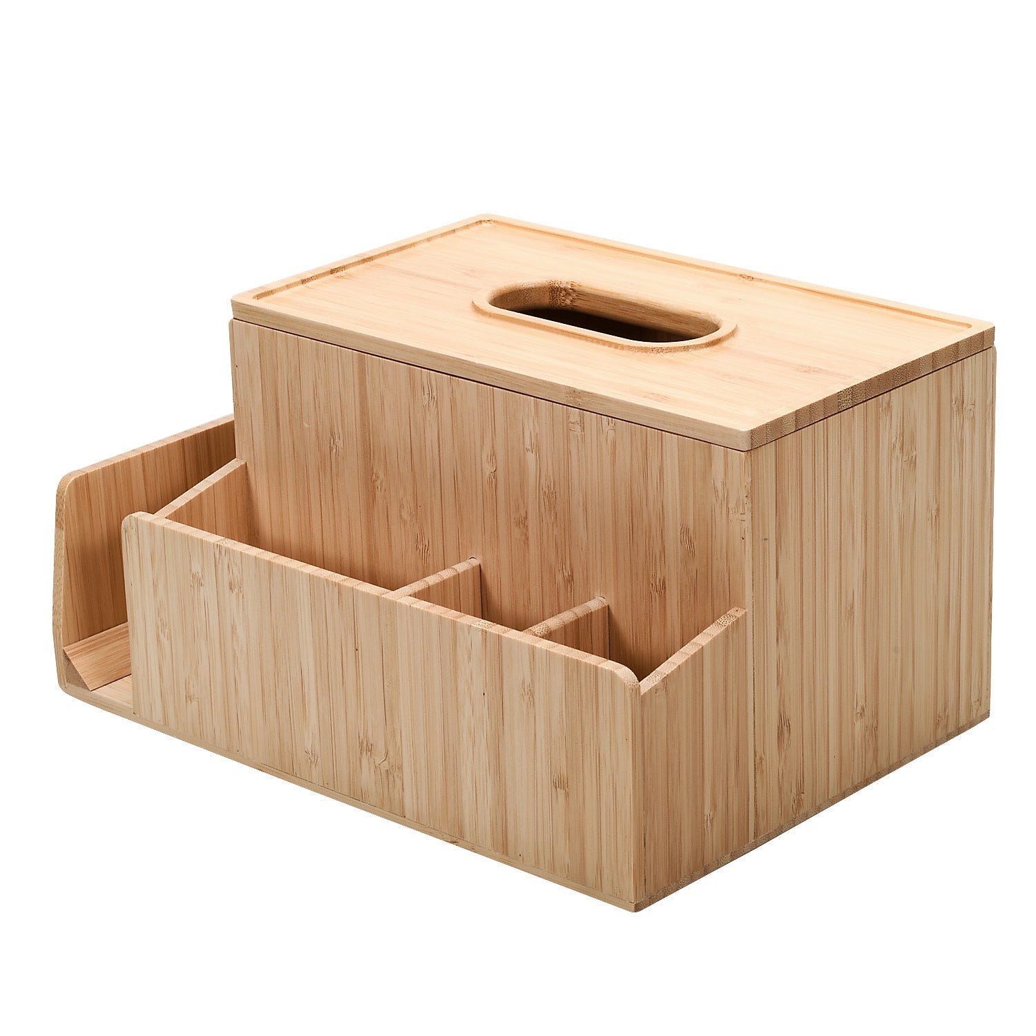 Bamboo Tissue Box Holder & Tablet Stand