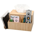 Bamboo Tissue Box Holder & Tablet Stand