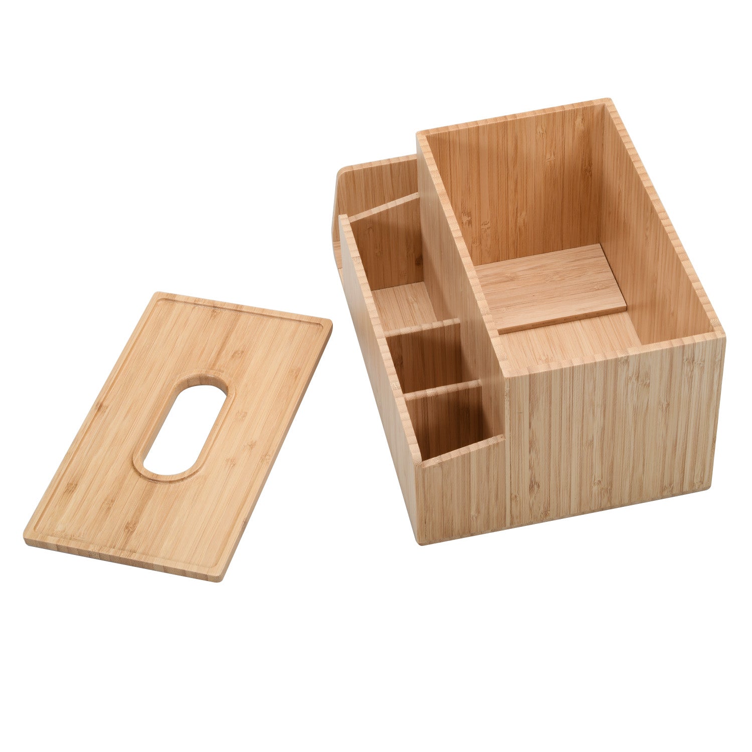 Bamboo Tissue Box Holder & Tablet Stand