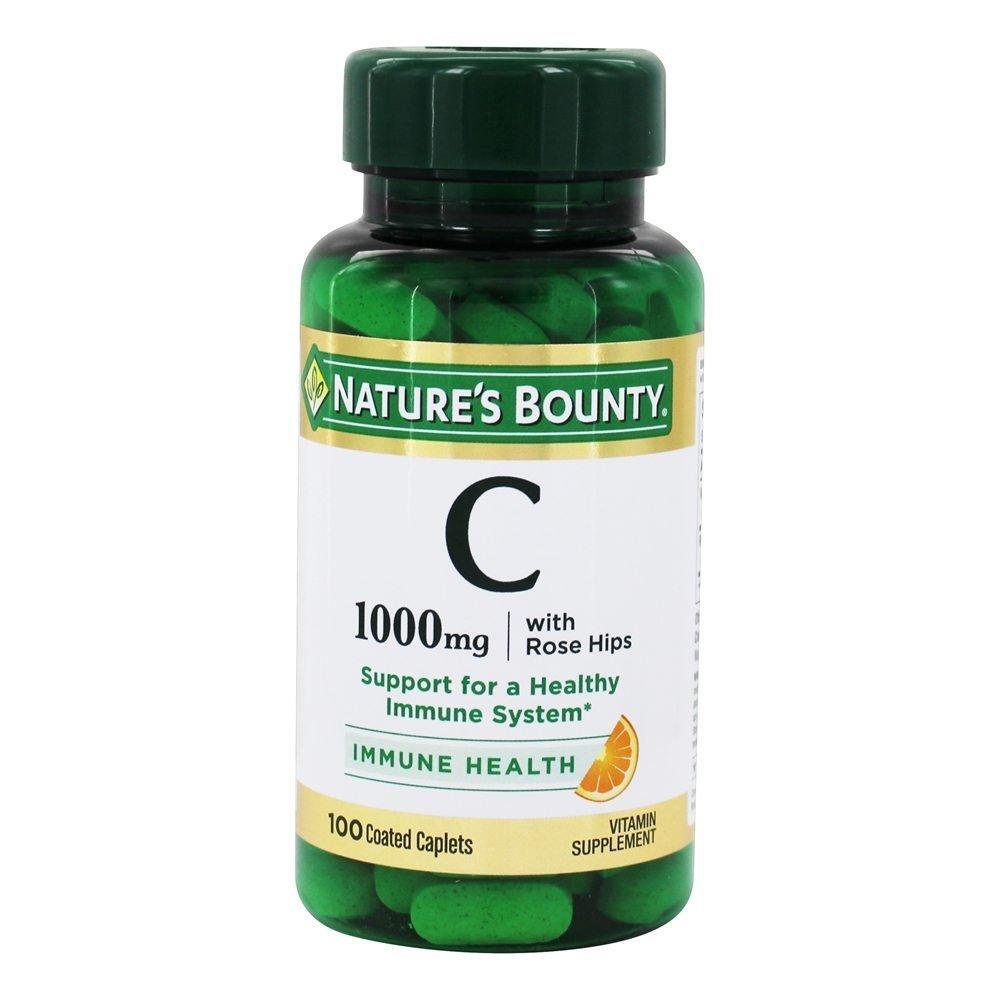 Nature's Bounty Vitamin C Plus Rose Hips -- 1000 Mg - 100 Coated Caplets