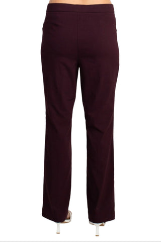 Counterparts Banded Waist Pull On Straight Cut Solid Hardware Detail Stretch Rayon Pants - Glamourous Grace