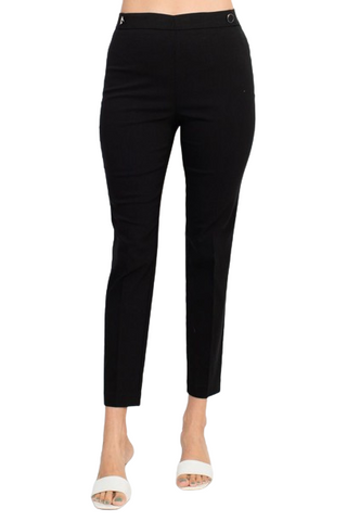 Counterparts banded mid waist slim leg stretch crepe pant - By Baano
