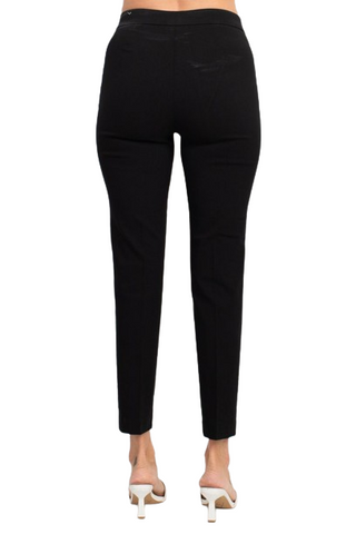 Counterparts banded mid waist slim leg stretch crepe pant - By Baano