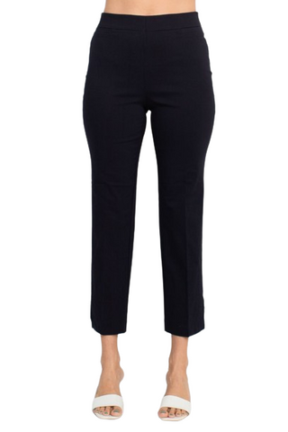 Counterparts banded mid waist slim leg stretch crepe pant - By Baano