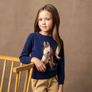 Horse Intarsia Pullover Sweater - Baby - Glamourous Grace