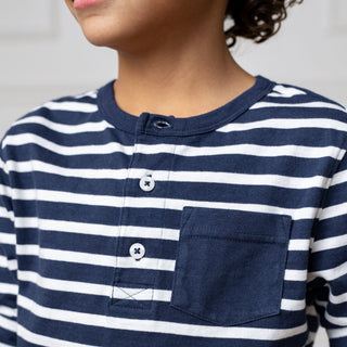 Henley Pocket Tee with Rolled Sleeves - Glamourous Grace
