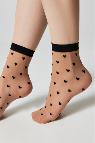 Socks Conte Fantasy - Hearts Pattern - By Baano