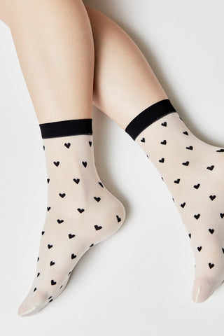 Socks Conte Fantasy - Hearts Pattern - By Baano