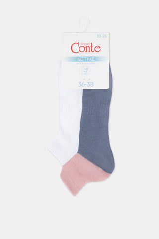 Cotton Ankle Socks Conte Active - With a "Tongue" 393 - By Baano