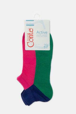 Cotton Ankle Socks Conte Active - With a "Tongue" 393 - By Baano