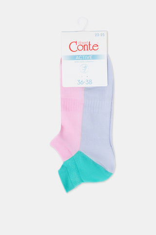 Cotton Ankle Socks Conte Active - With a "Tongue" 393 - By Baano