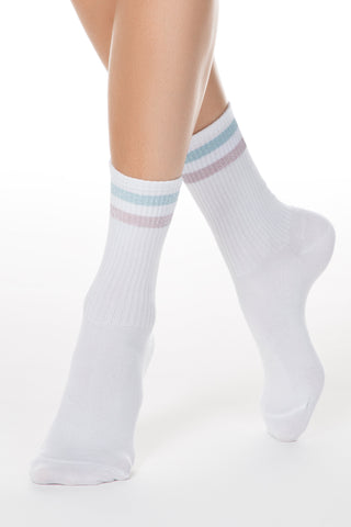 Conte Cotton Long Socks Active 157 - Lurex Stripes - By Baano