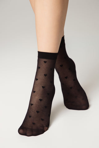 Socks Conte Fantasy - Hearts Pattern - By Baano