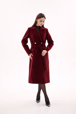 Denise Cashmere Blend Overcoat in Bordeaux