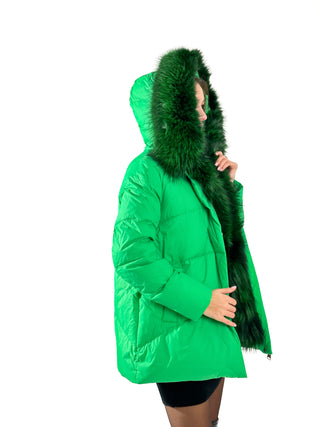 Genuine Silver Fox Fur Down Fill Parka - By Baano