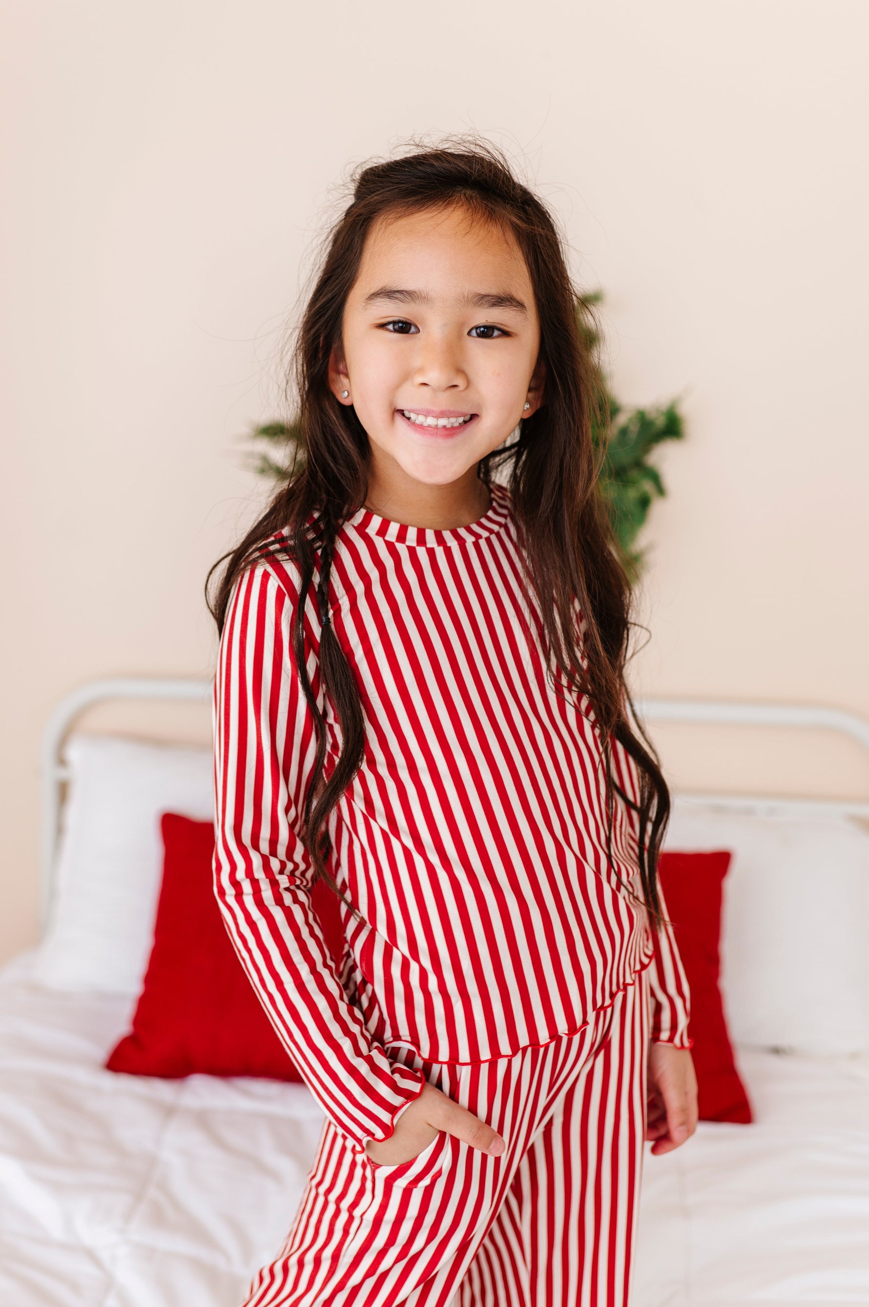 Red Stripes | GIRLS WIDE-LEG SET - By Baano