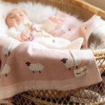 Sheep Knit Receiving Baby Blanket - By Baano