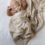 Whimsy Collection - Luxury 100% Cotton Knit Swaddle Baby Blanket Bleu La La