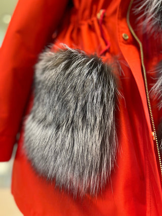 Genuine Silver Fox Fur Rabbit Fur Insulated Parka - By Baano