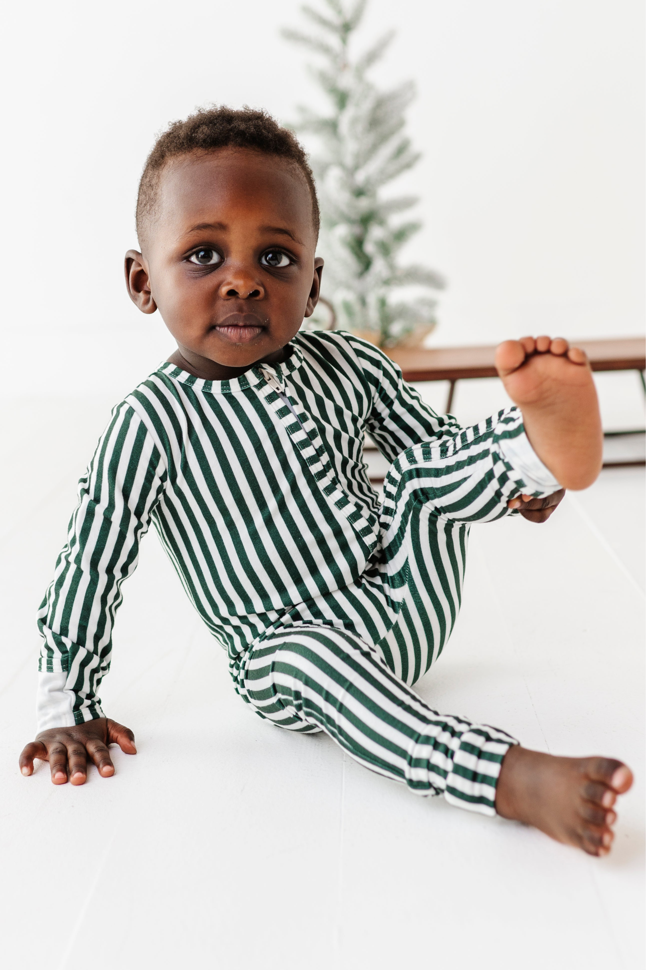 Green Stripes | ZIP ROMPER - By Baano