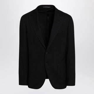 Black Single-breasted Jacket In Wool - By Baano