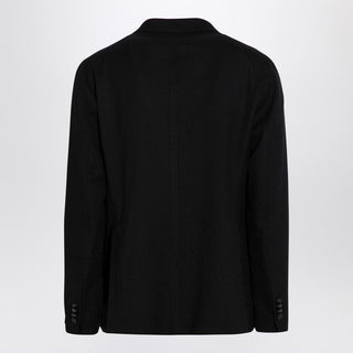 Black Single-breasted Jacket In Wool - By Baano