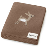 Luxury Cotton Deer Knit Swaddle Baby Blanket - By Baano