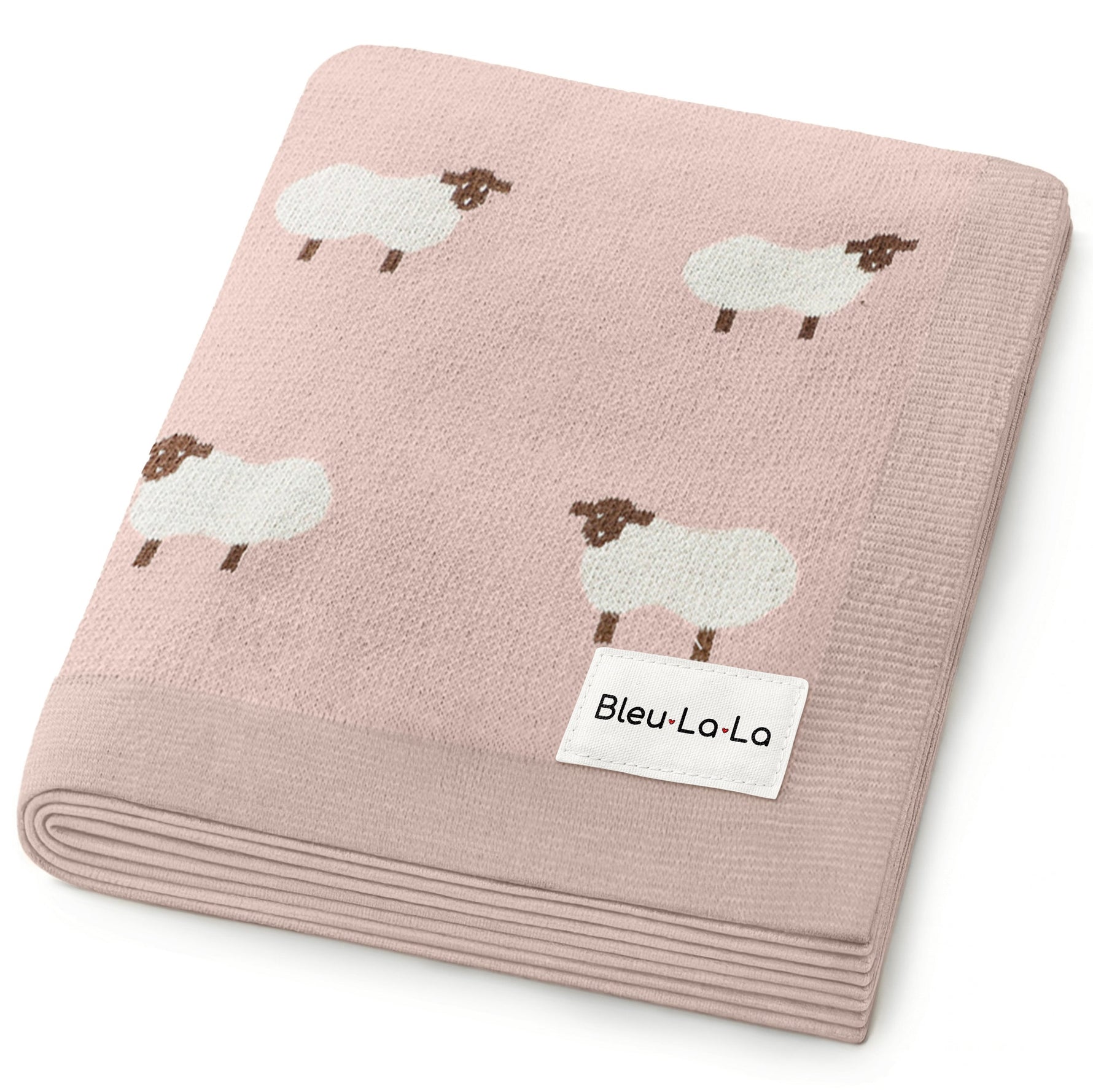 Sheep Knit Receiving Baby Blanket - By Baano
