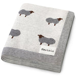 Sheep Knit Receiving Baby Blanket - By Baano