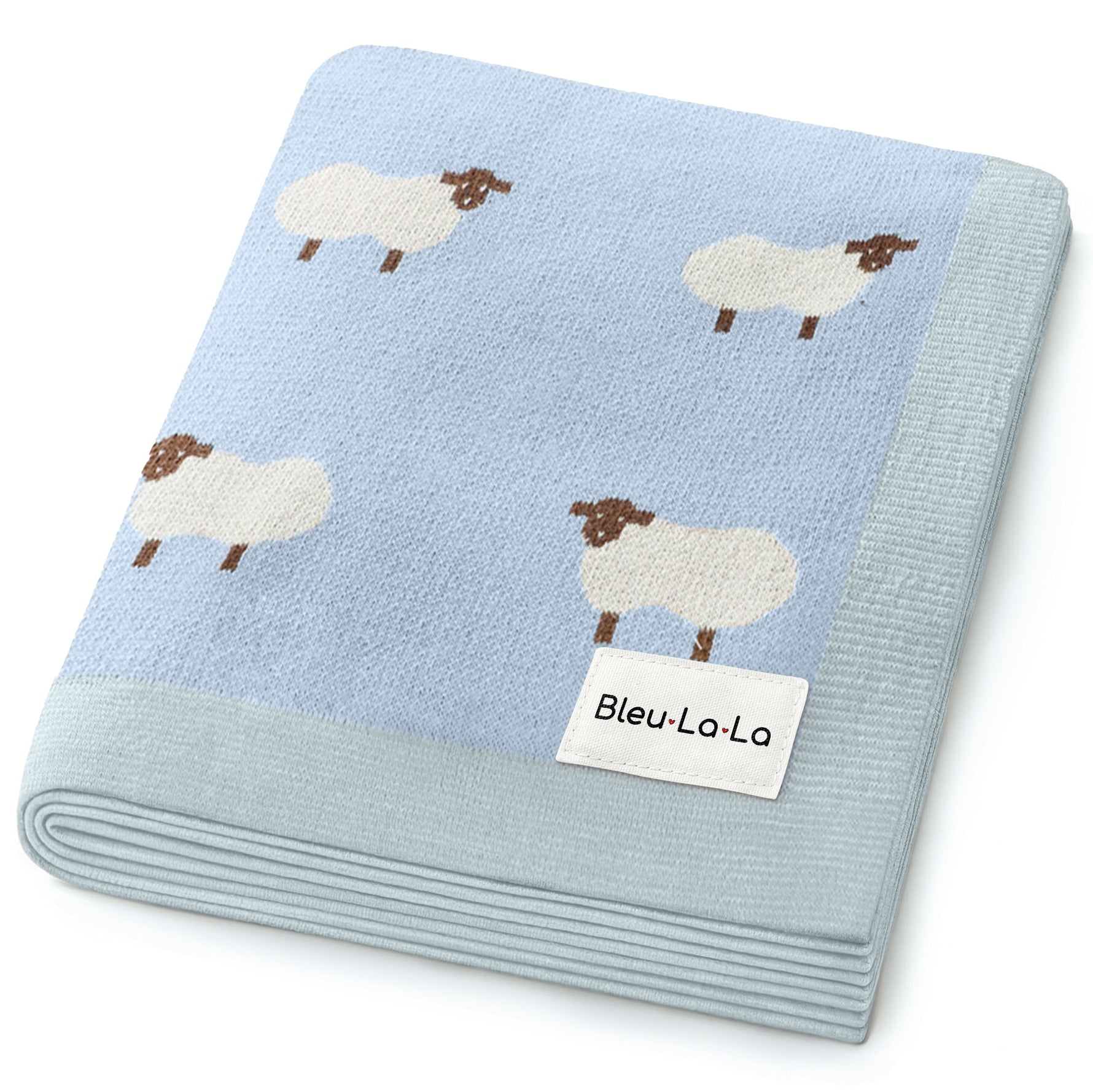 Sheep Knit Receiving Baby Blanket - By Baano