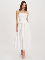 Quadiya Smock Top Strapless Drop Waist Midi Dress