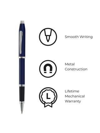 Century® II Blue Lacquer Rollerball Pen - By Baano