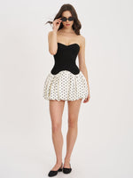 Dahliana Polka Dot Bubble Hem Corset Mini Dress Miss Circle