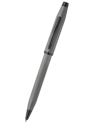 Century® II Polished Slate Gray Engraved Diamond Pattern Ballpoint Pen - By Baano