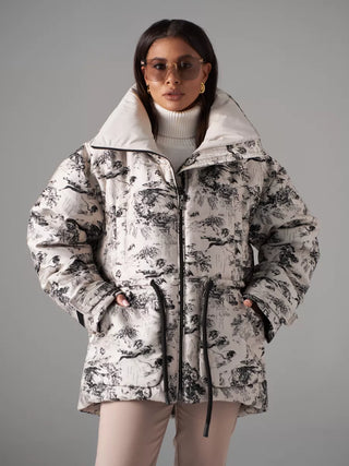 Monochrome Jacquard Down Fill Coat - By Baano