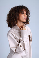 Diva Business Style Beige Organic Cotton Shirt ETNA