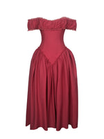 Xavy Crimson Off-Shoulder Corset Midi Dress Miss Circle