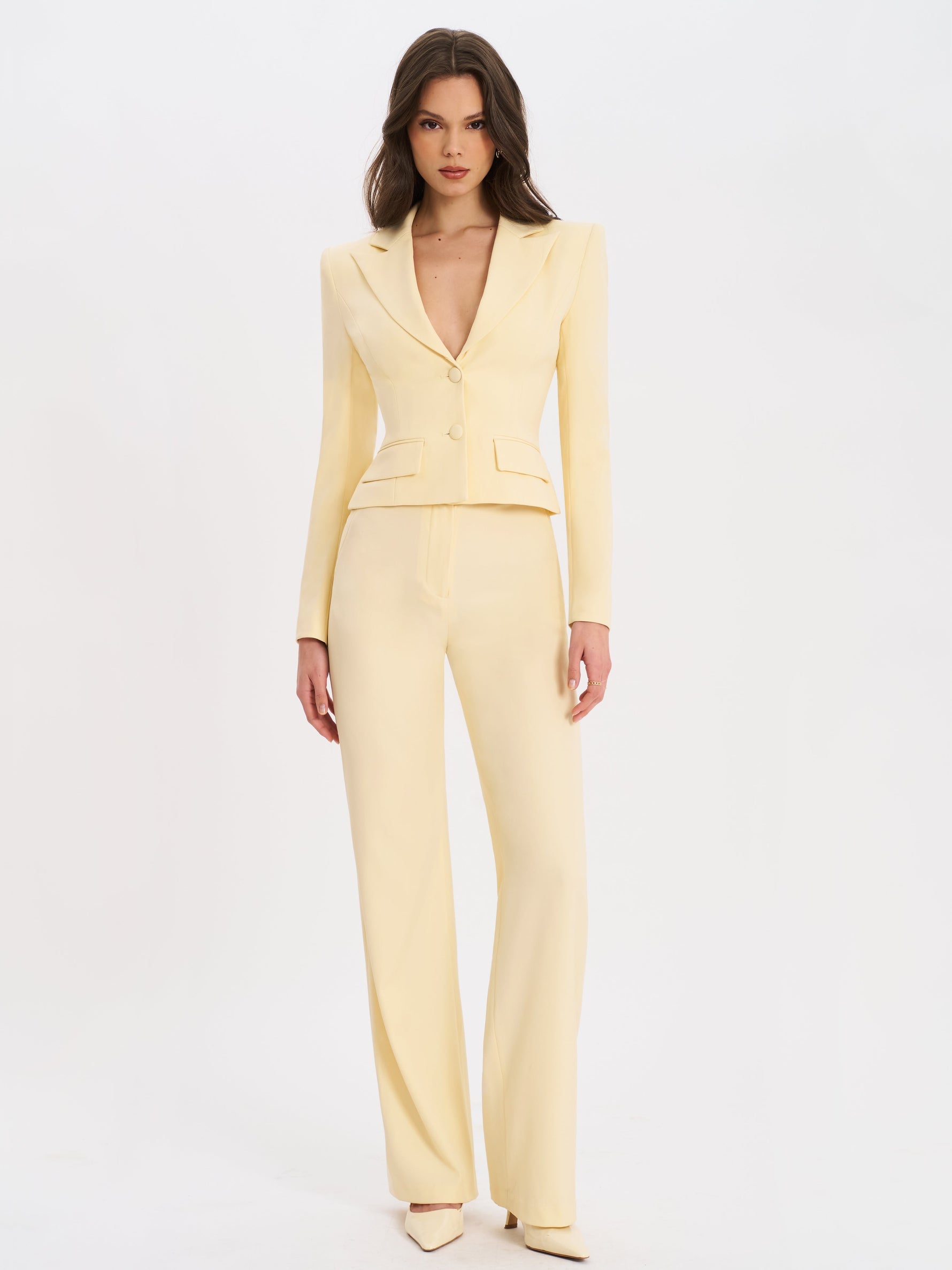 Quinne Butter Yellow Slim-fit Blazer Miss Circle