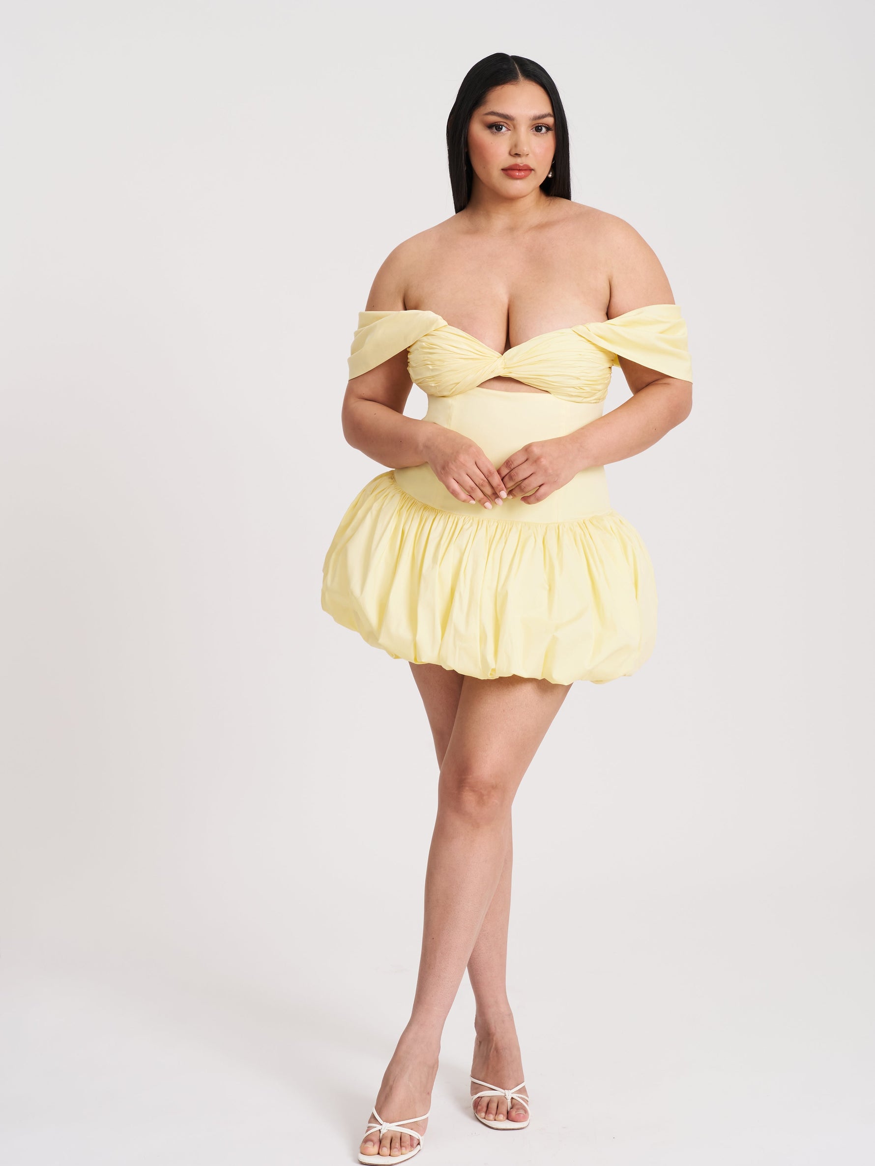 Umika Butter Yellow Bubble Hem Mini Dress