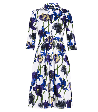 Audrey Dress #1 White Blue Long Dress - By Baano