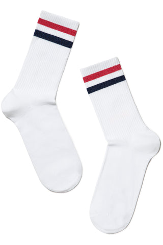 Conte Cotton Long Socks Active 157 - Lurex Stripes - By Baano