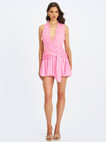 Odelle Tulip Pink Crinkle Chiffon Wrap Dress