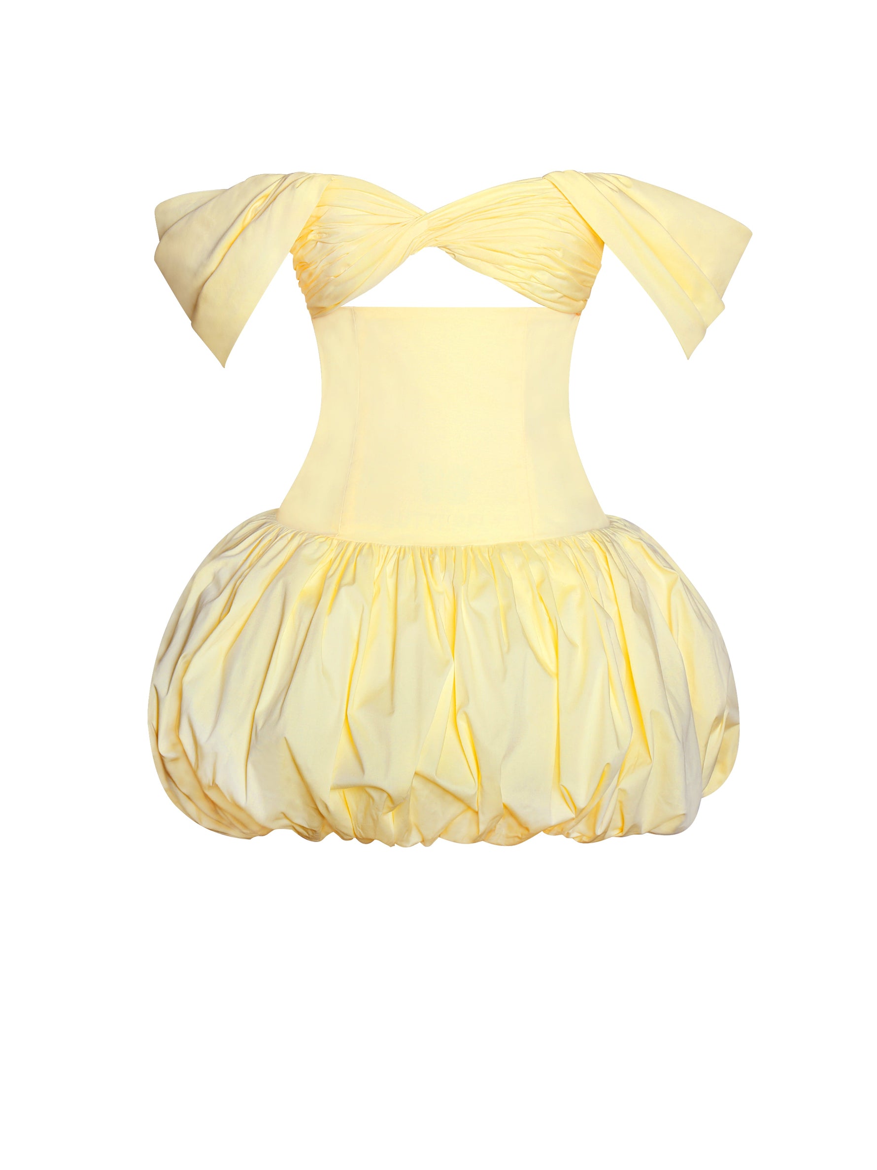 Umika Butter Yellow Bubble Hem Mini Dress