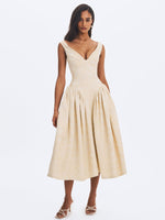 Chelsea Ivory Jacquard Ruched Bust Sweetheart Midi Dress Miss Circle