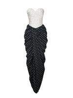 Tamryn Black & White Polka Dot Sweetheart Maxi Dress